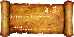 Melchior Edvárd névjegykártya
